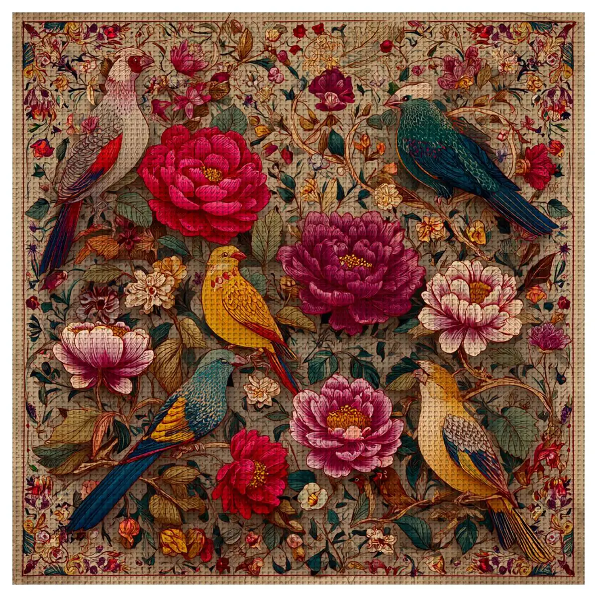 ThreadLux Counted Cross Stitch Kit 40x40cm/15.7x15.7in Easy-to-Follow Holiday Gift Family Decorative Cross-Stitching Set