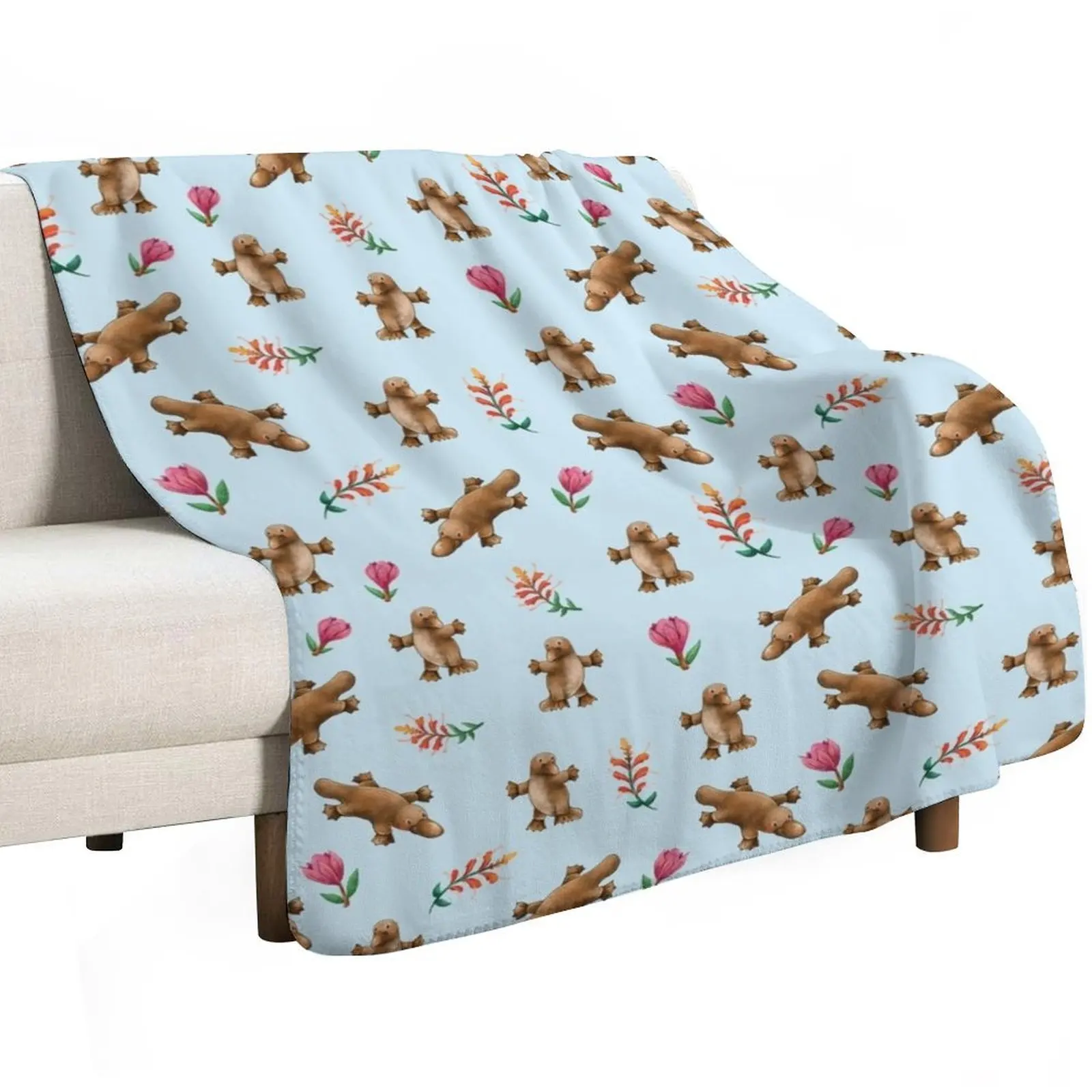 Blue Australian Platypus pattern Throw Blanket for winter Comforter Shaggy blankets ands Blankets For Baby Hair Blankets