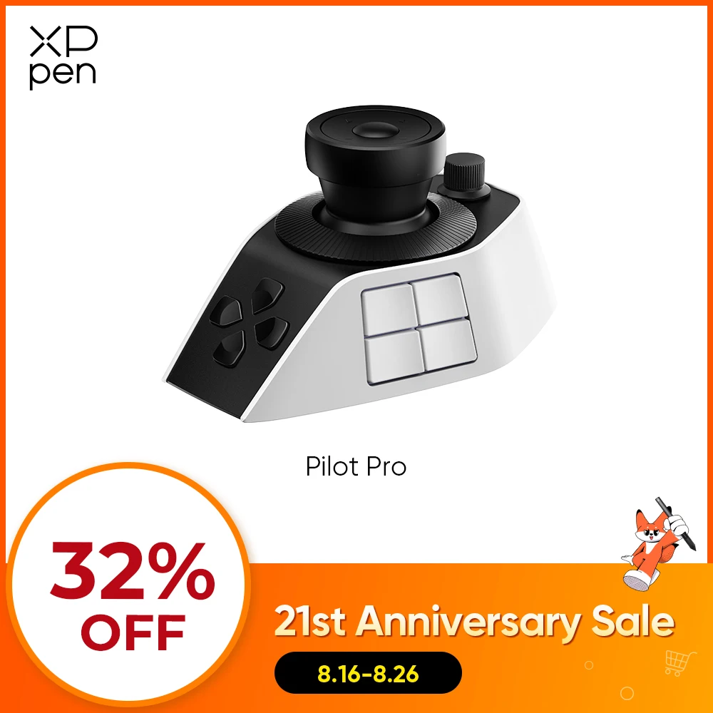 XPPen Pilot Pro編集コンソール、1つの全方向ジョイスティック、8つのカスタマイズ可能なコマンドボタン、1900mAhバッテリー搭載、Vlogや動画編集に最適
