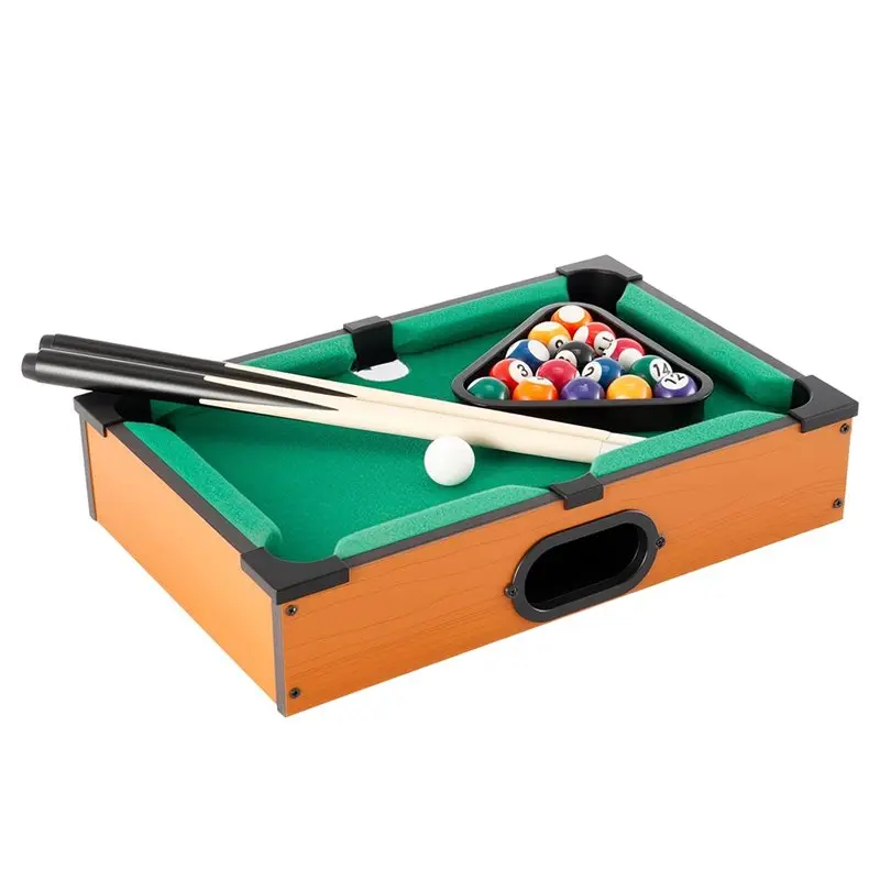 

FSTE-Mini Pool Table For Kids & Families: Portable, Wooden Table Top Billiard Game With Complete Accessories