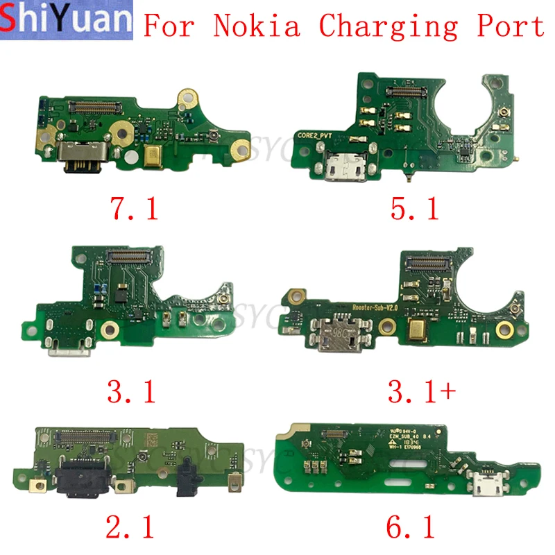 USB Charging Port Connector Board Flex Cable For Nokia 7.1 5.1 3.1 2.1 6.1 Charging Connector Replacement Repair Parts