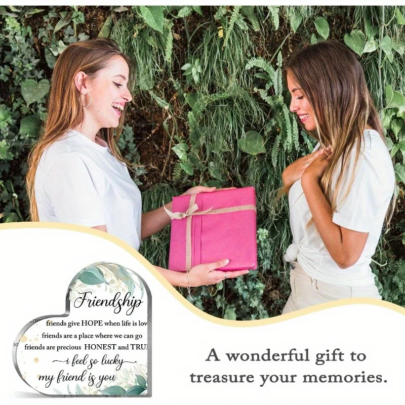 ديكور سطح المكتب للصداقة من الأكريليك على شكل قلب ثنائي الأبعاد - أمل أن تحية الصداقة والهدايا للأصدقاء والأخوات