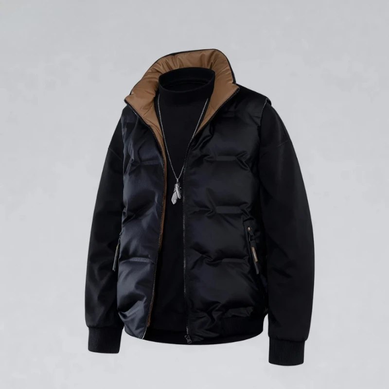 

2025 Autumn and Winter New Men's Down Vest Jacket, Warm Down Jacket,Casual Casual Shoulder Sleeveless Outdoor Vest Top,Men's Top