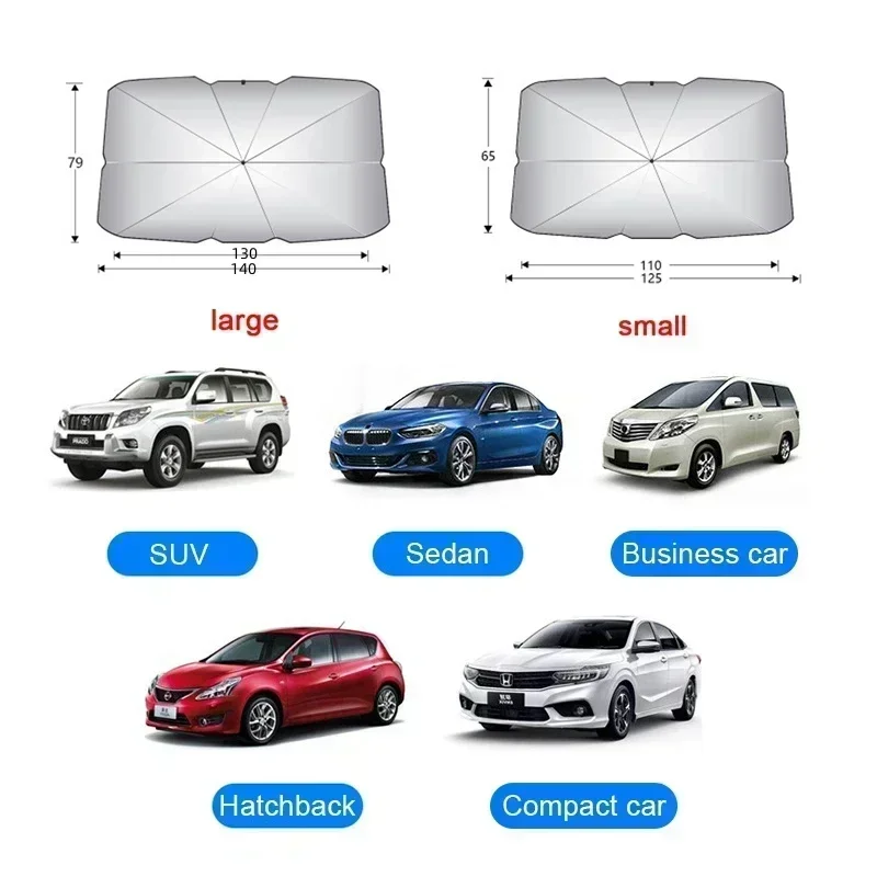 Car Windshield Sunshade Foldable Umbrella Sun Shade Front Window Cover for UV Block Heat Portable Protector Parasol view 6