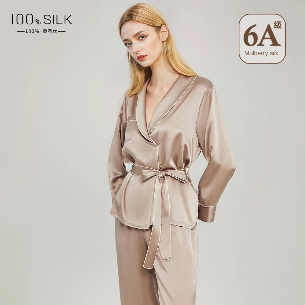19 Momme 100 Mulberry Silk Pajama Set Women Ultra Soft Comfortable Luxury Satin Sleepwear 2 Piece Loungewear Set