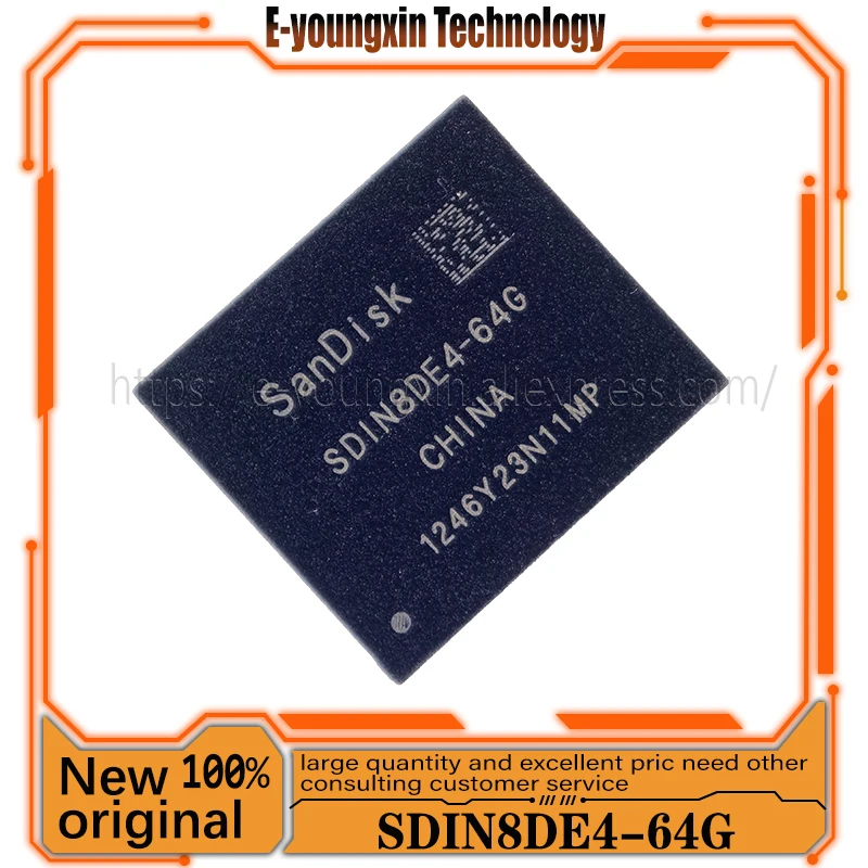 1pcs~10pcs/lot SDIN8DE4-64G SDIN8DE4-64 8DE4-64G BGA153 EMMC 64GB flash chip