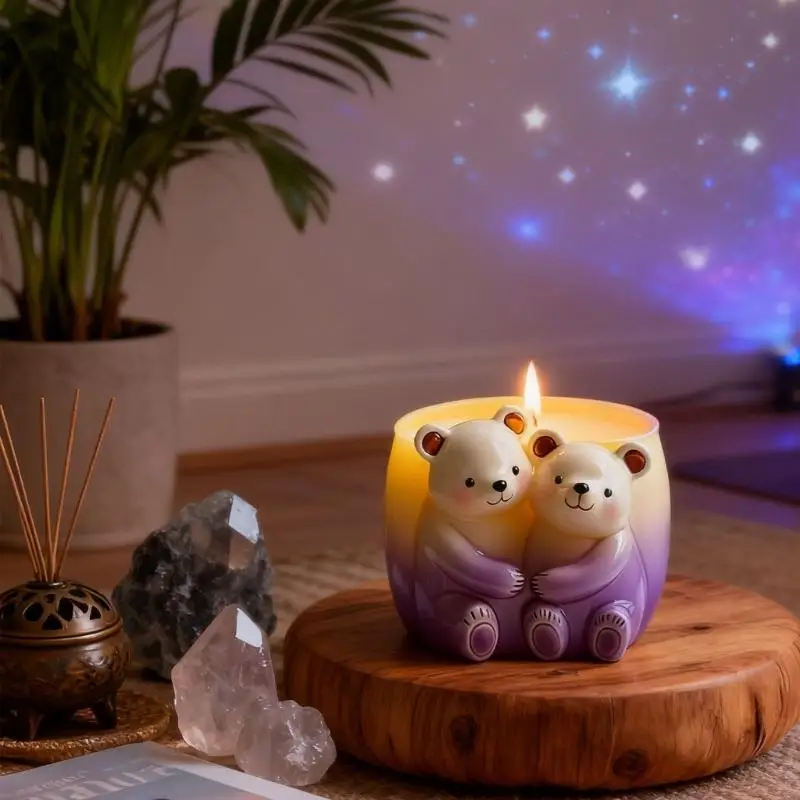  Flexible Silicone Craft Mould Bear Holding Planter Resin Casting Jewelry Tool