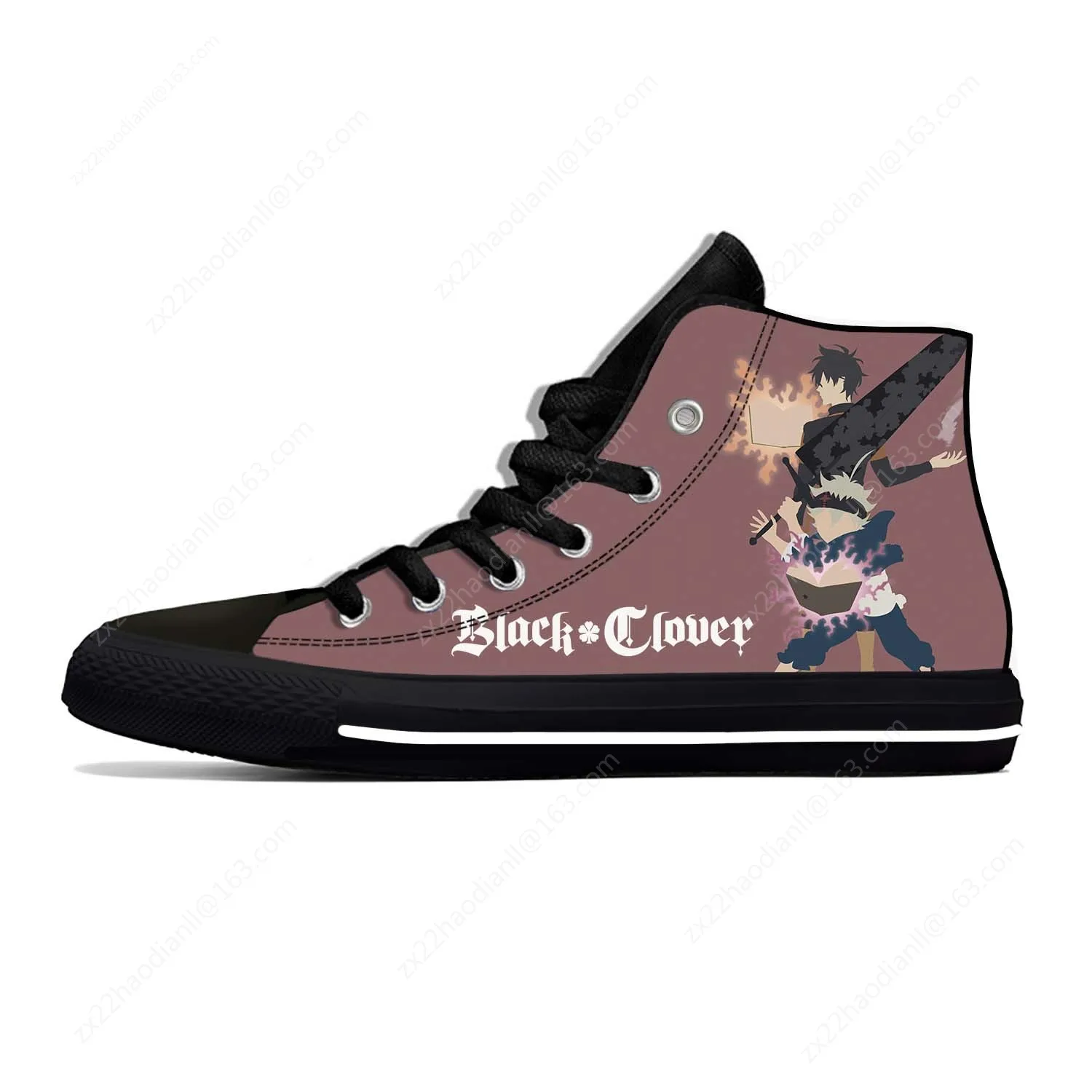 Hot Anime Black Clover Lightweight Cloth 3D Print Funny Fashion High Top Canvas Shoes Mens Womens Casual Breathable Sneakers