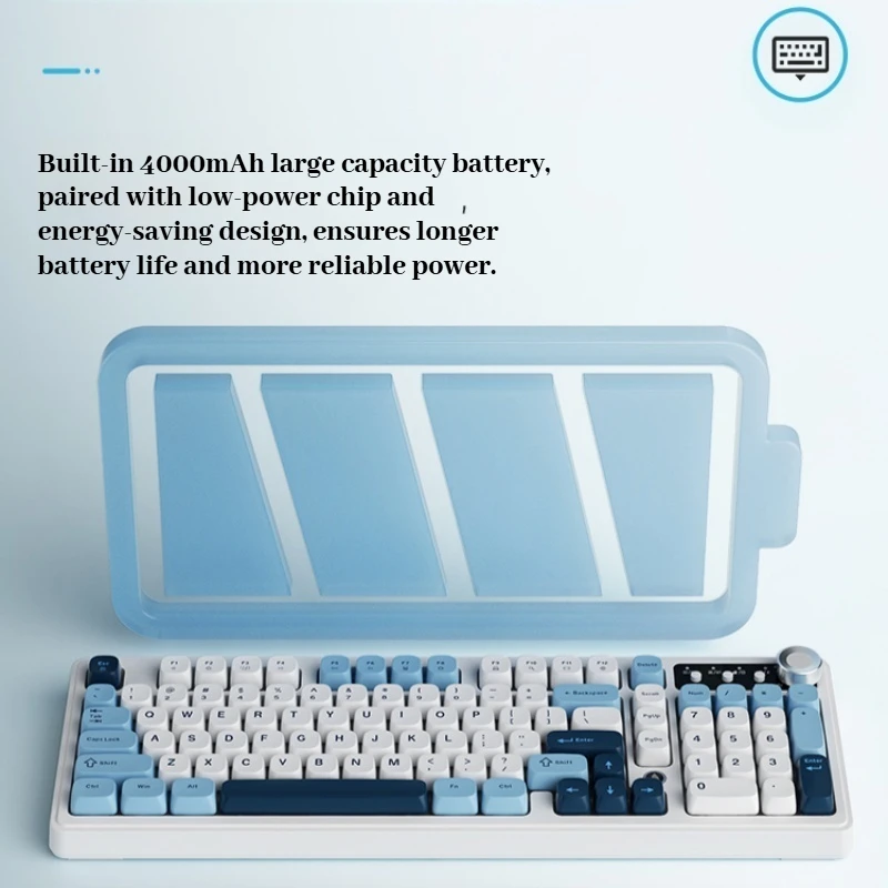 Ajazz AF98 Thri-Mode Office Keyboard Wireless Bluetooth E-Sports Game Special Mechanical Hand Type Office Computer  Keyboard