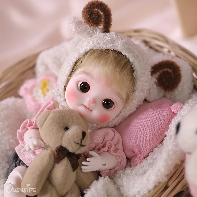 Bubble Doll BJD 1/8 WIth Mey Body Cute Round face baby Doll Fullset Children Toys for Girls  Gift