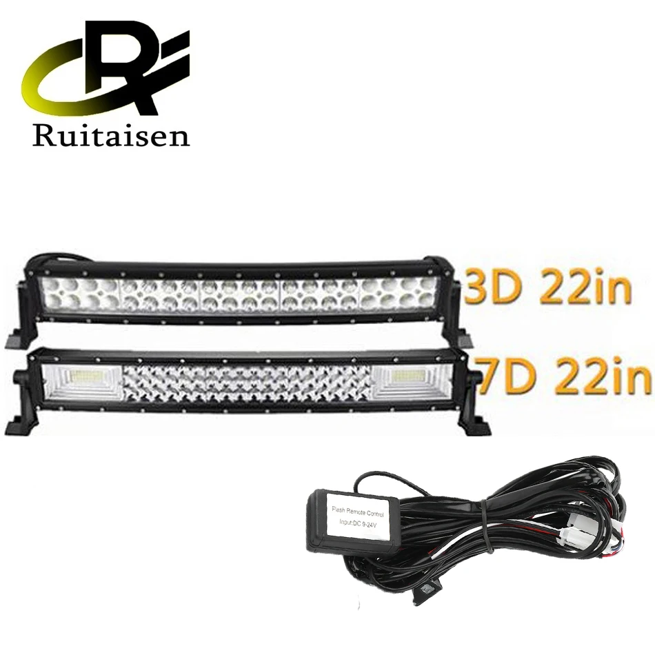 

Ruitaisen 22" inch 120W 270W Curved Led Light Bar Work Light 3D/7D led bar 2/3-Row 4x4 Truck ATV Car Roof Offroad Driving