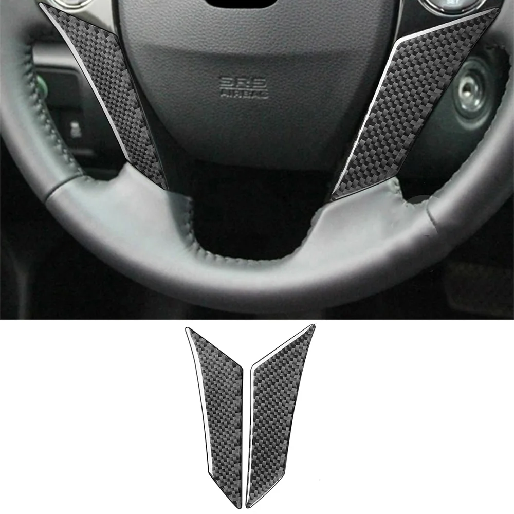 

2pcs Car Steering Wheel Decoration Cover Trim Stickers Decal for Honda Accord 2014-2017 Auto Interior Accessories Carbon Fiber