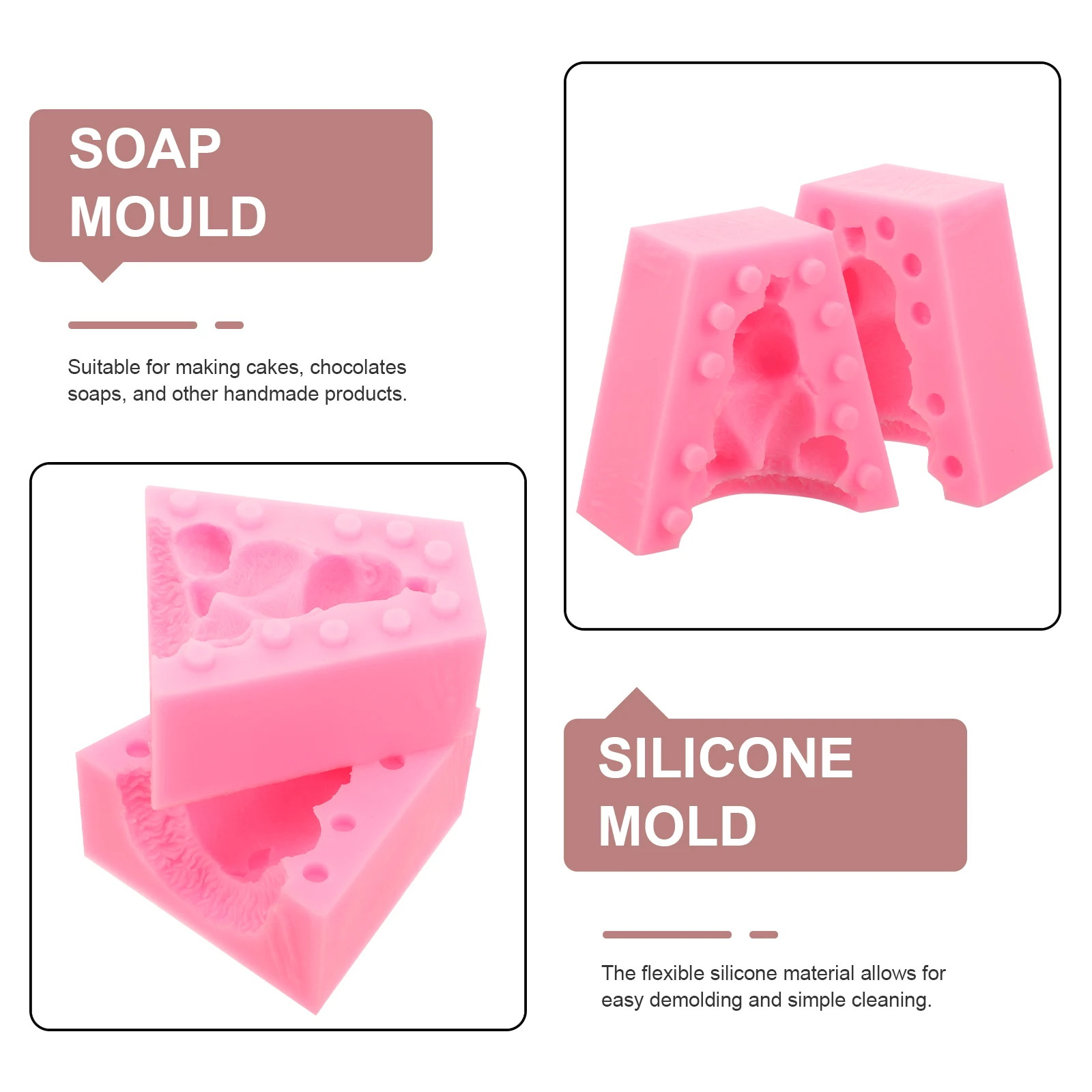 

2Pcs Elephant Silicone Molds for Resin Cake Soap Jewelry Crafts Easy Demolding Flexible Reusable Accessories Parts
