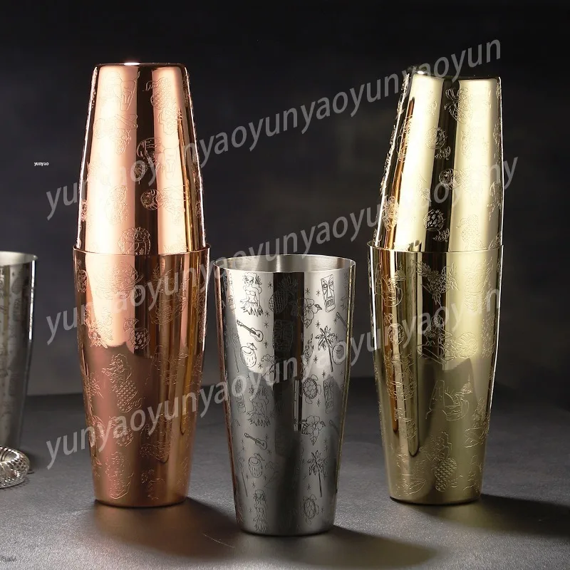 

Профессиональный набор для приготовления коктейлей из нержавеющей стали, герметичный шейкер Бостон для бара, инструменты бармена