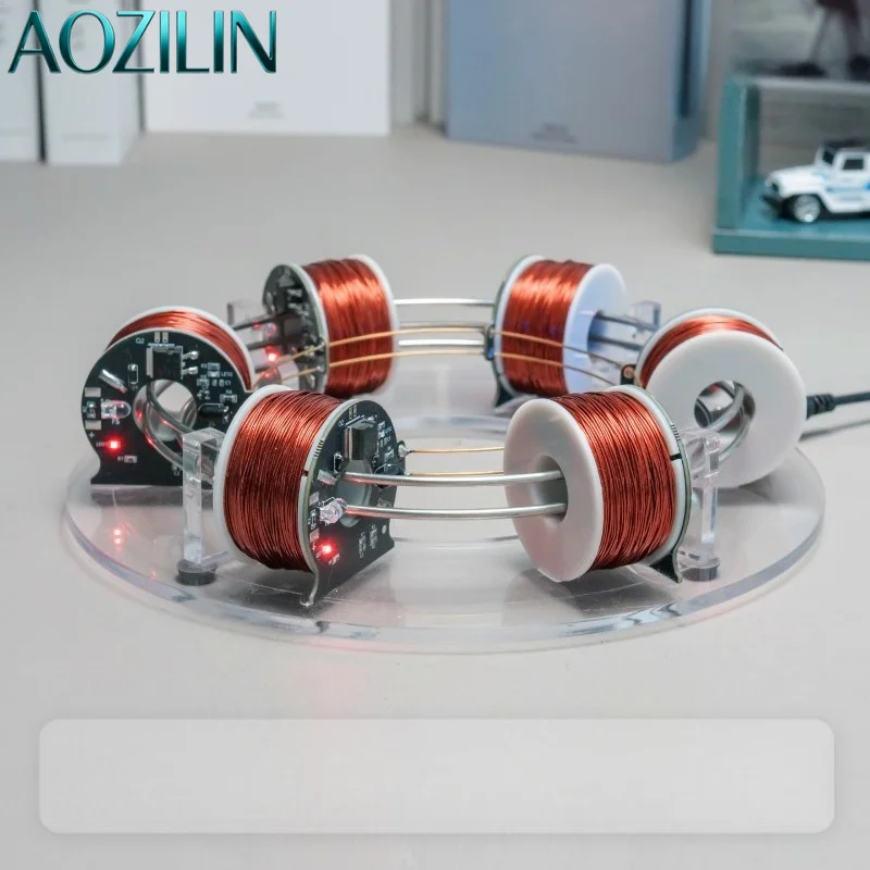 AOZILIN Circular Electromagnetic Coil Accelerator Science Teaching Model Desktop Kinetic Ornament Student Experiment Supplies