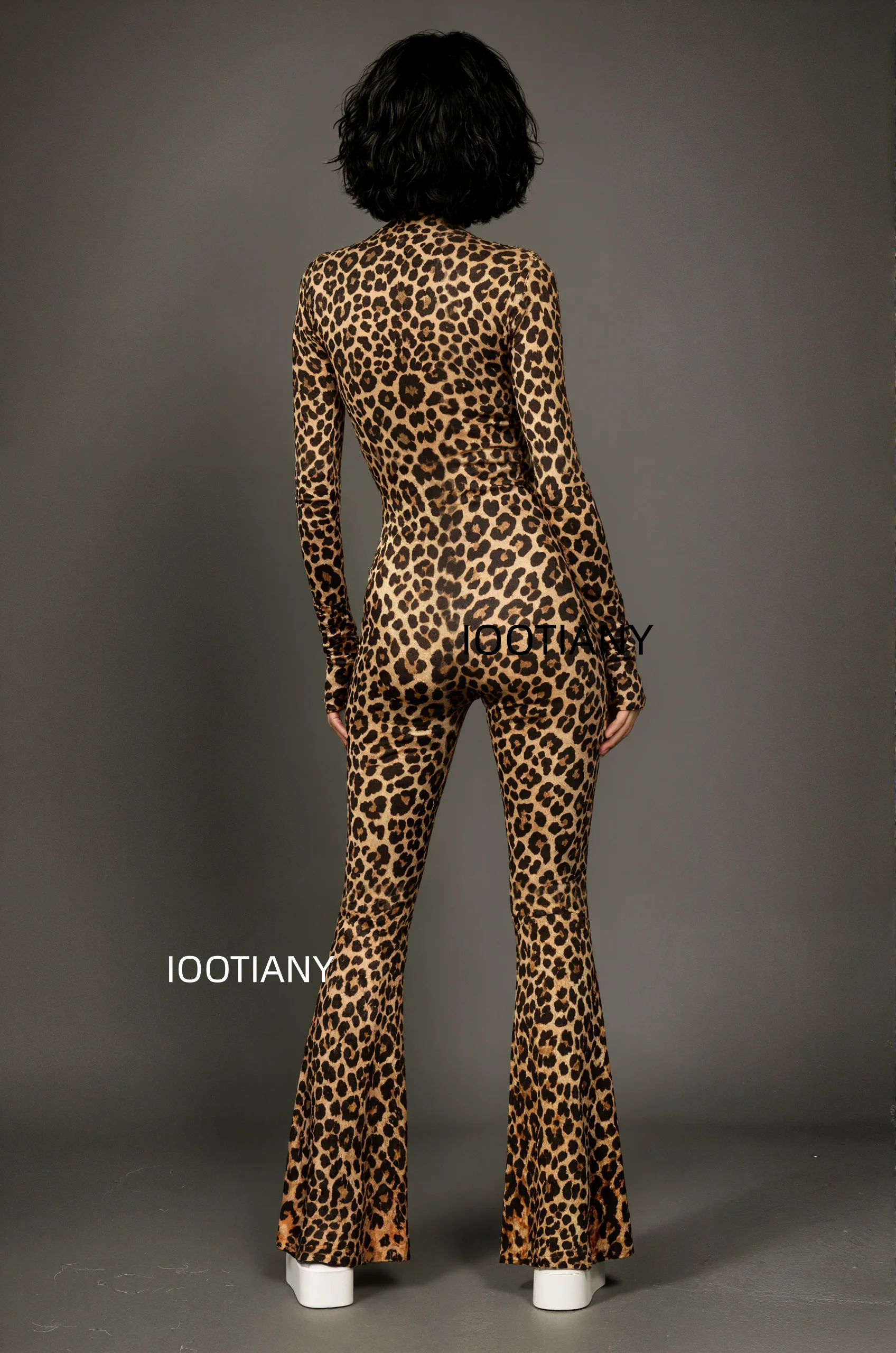 Damen Retro Skinny Flared Bell Bottom Jumpsuit, königlicher Bühnen-Performance-Bodysuit, Leoparden-Club-Cosplay-Show-Outfit – Detail 22