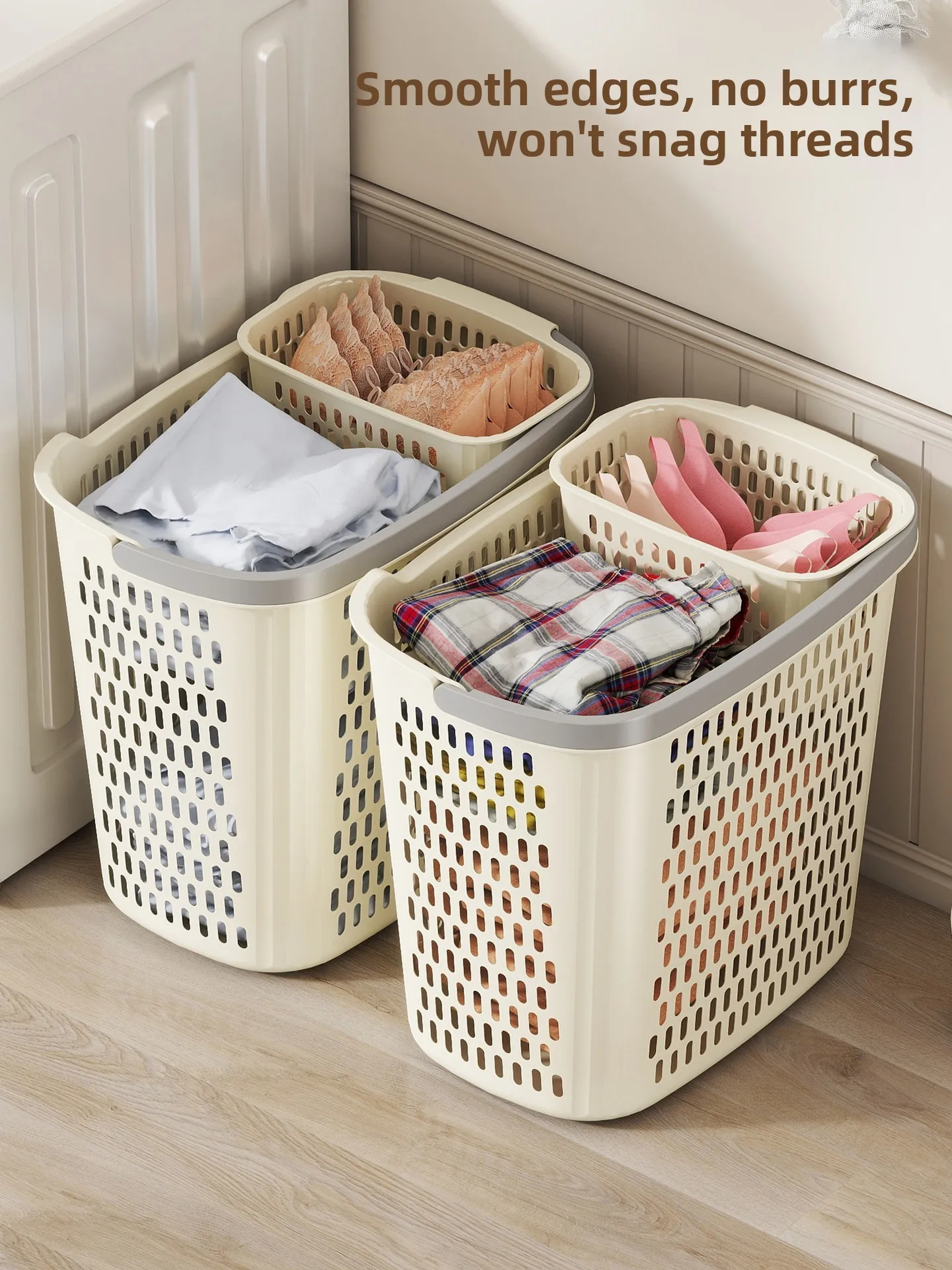 

Large Capacity Dirty Laundry Basket Bathroom Storage Basket Clothes Sorting Hamper Simple Style Free Standing Dirty Clothes B...