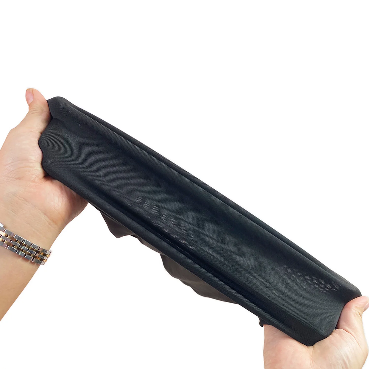 Unisex, schwarz, lange Haarschutzhaube, atmungsaktive, elastische Hauben, Nachtmützen für Damen und Herren, Schlafhauben aus Polyester. – Detail 6