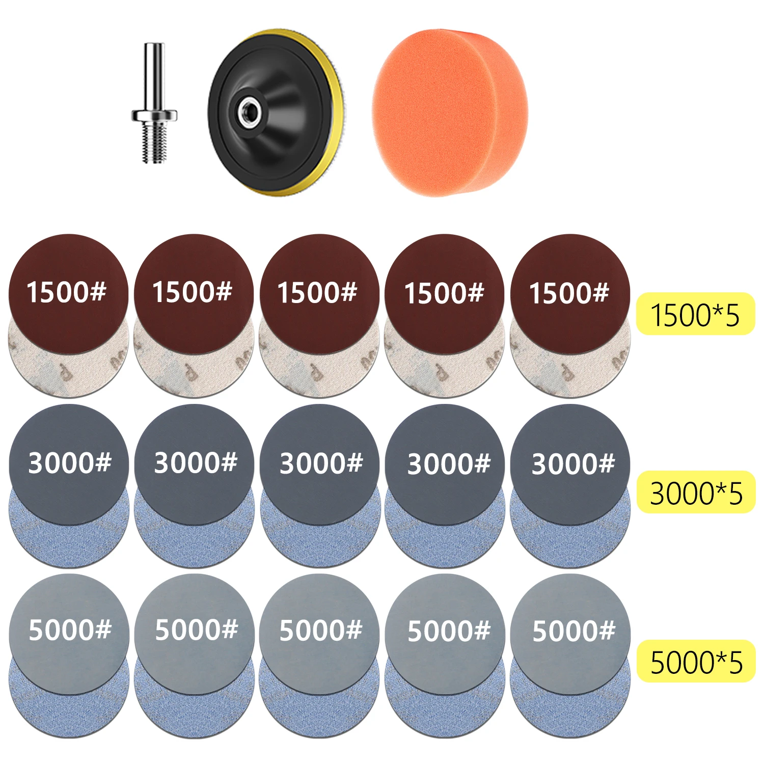 Scheinwerfer Reparatur Restaurierung Kit Auto Polieren Disc 3 zoll 75mm Auto Wachsen Schwamm Schleif Pad Mit Schleifpapier für Auto Detaillierung