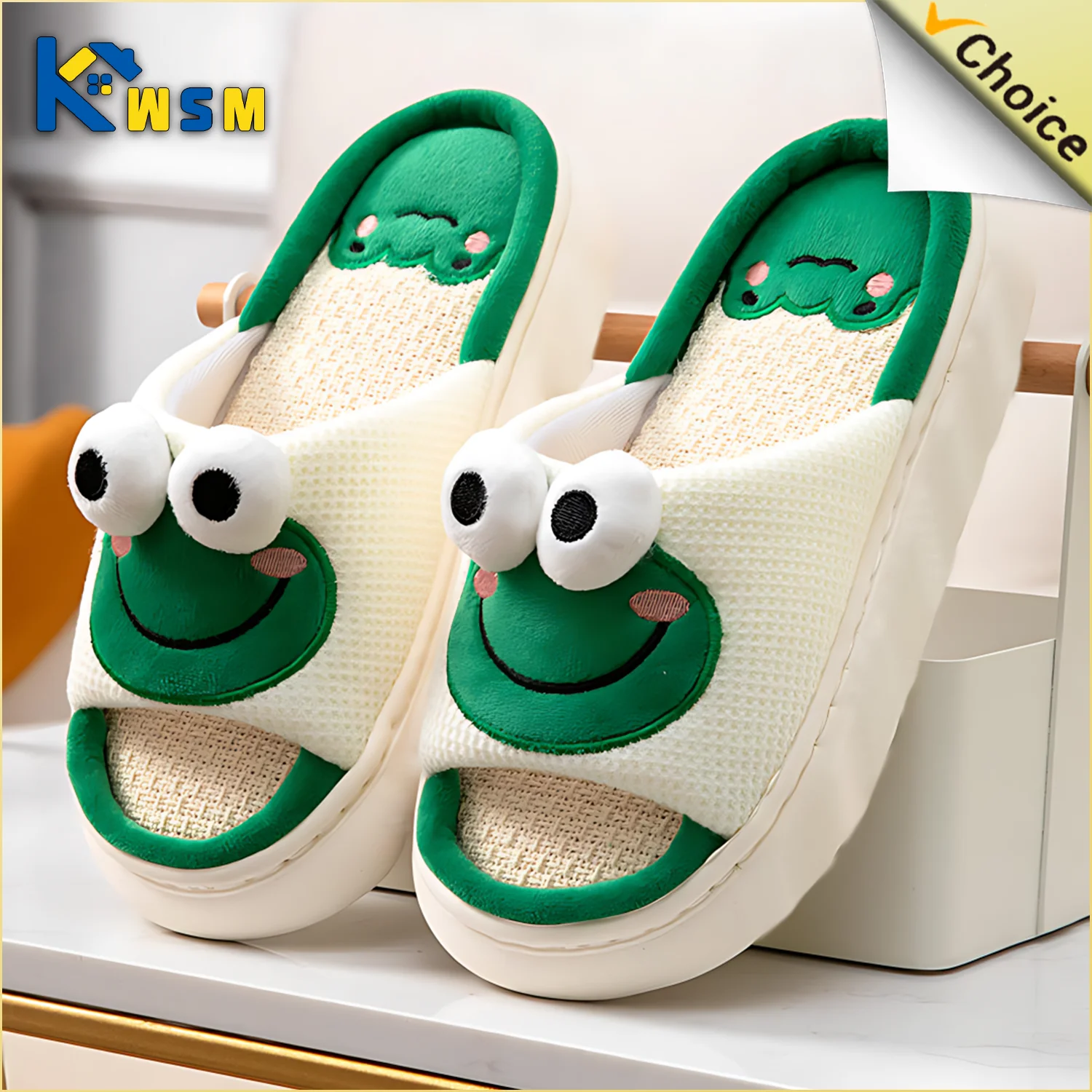 Slippers Four Seasons Universal Indoor Cotton Sandals Cute Cartoon Animal Slippers Couple Home Slippers Non-slip Slippers