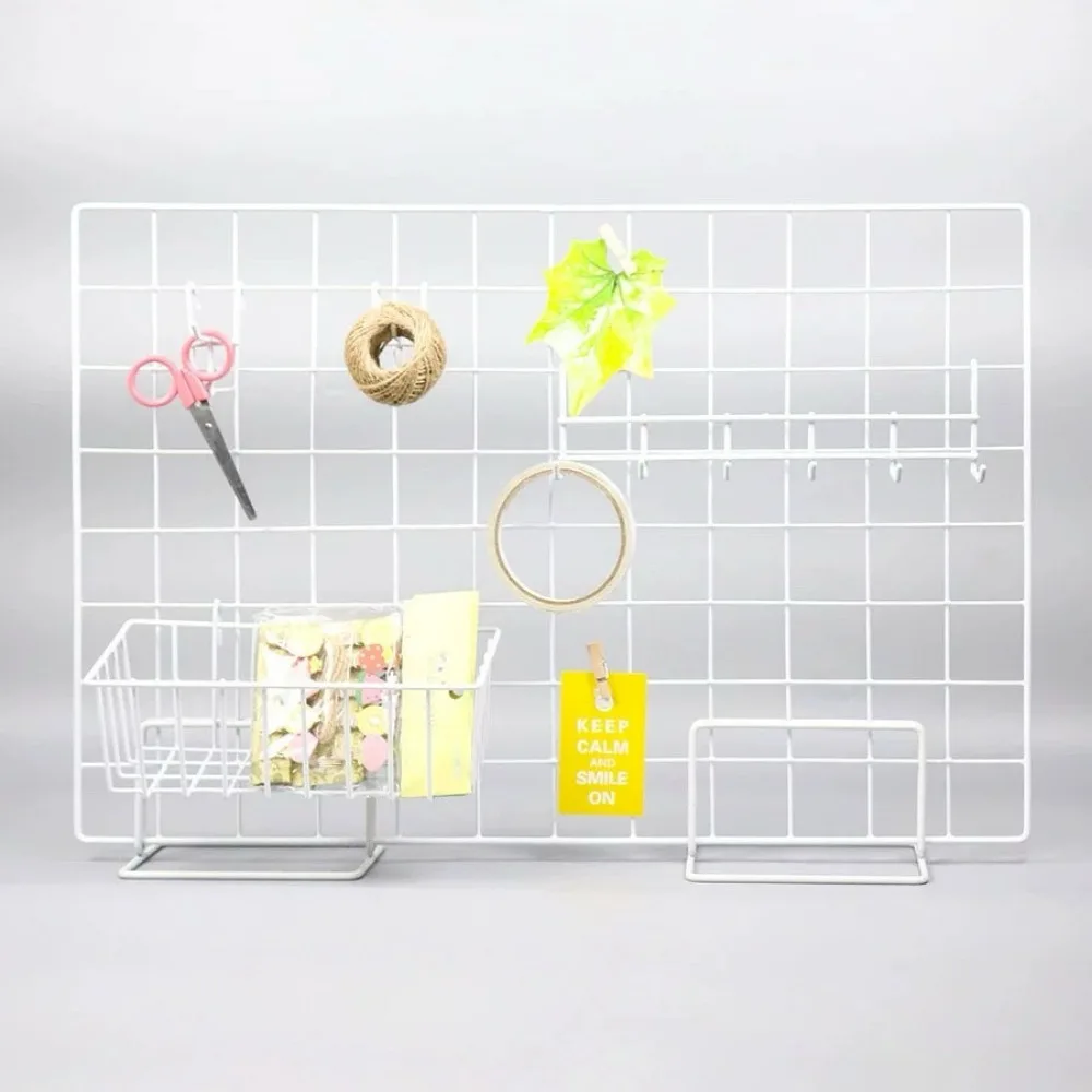 Grid Art and Photo Racks, Modern Metal Display Brackets for Grid Panels, Desktop Stands, and Jewelry Booth Racks