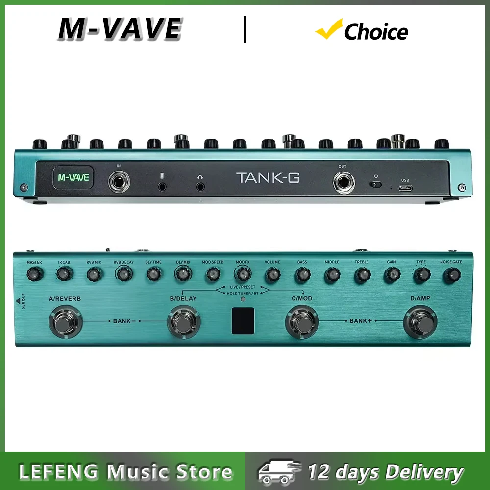 M-VAVE Tank-G Guitar Multi-effects Pedal Processor 36 Presets 9 Preamp Slots 8 IR Cab Slots 3 Modulation/Delay/Reverb