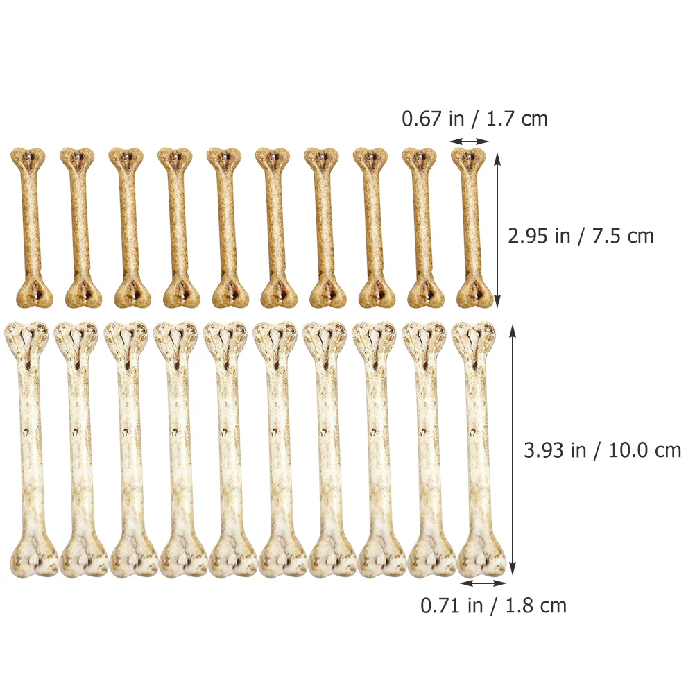 20 Uds. Mini decoración de huesos de escritorio, disfraces de Halloween simulados, juguetes, huesos de plástico, modelo humano al aire libre, accesorios decorativos