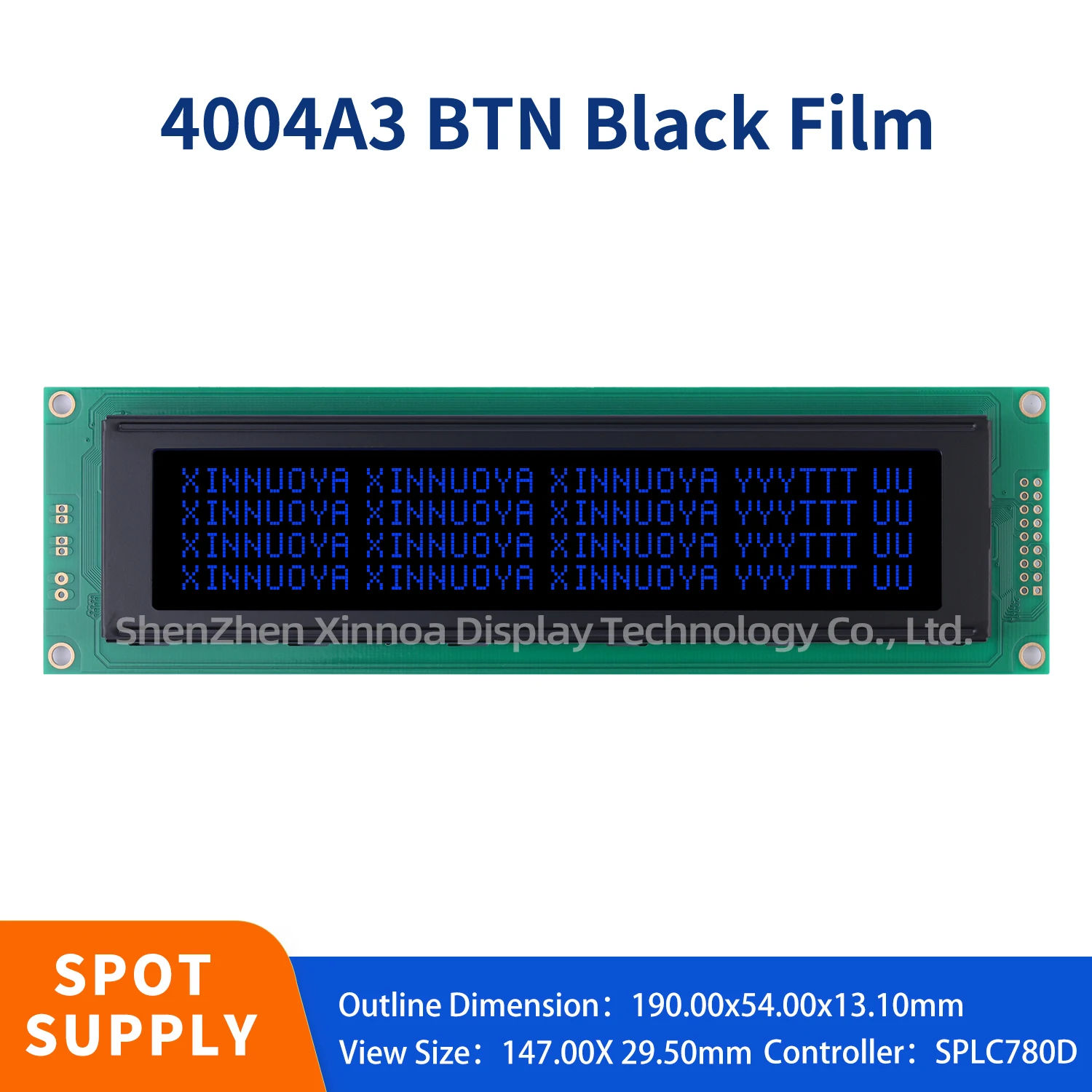 4004A3 BTN VA black film 5V 40X4 character LCM parallel port SPLC780D with white blue green red purple orange LED backlight