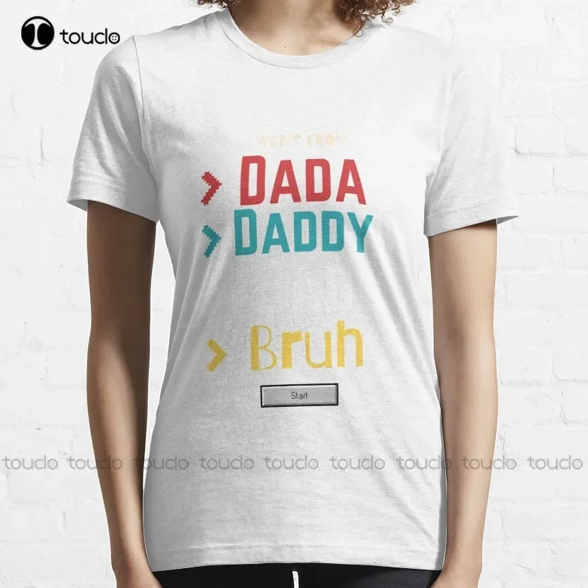 Dada Daddy Dad Bruh Trending T-Shirt Men Workout Shirt Tee T Shirts Custom Unisex Tee Digital Printing Breathable Cotton Retro