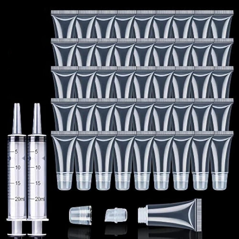 50 Stück 5/10/15ML Leere Lipgloss-Tuben Reise-Leerflaschen Nachfüllbare Weiche Kosmetik-Quetschtuben für Frauen & Mädchen DIY Lipgloss – Detail 1