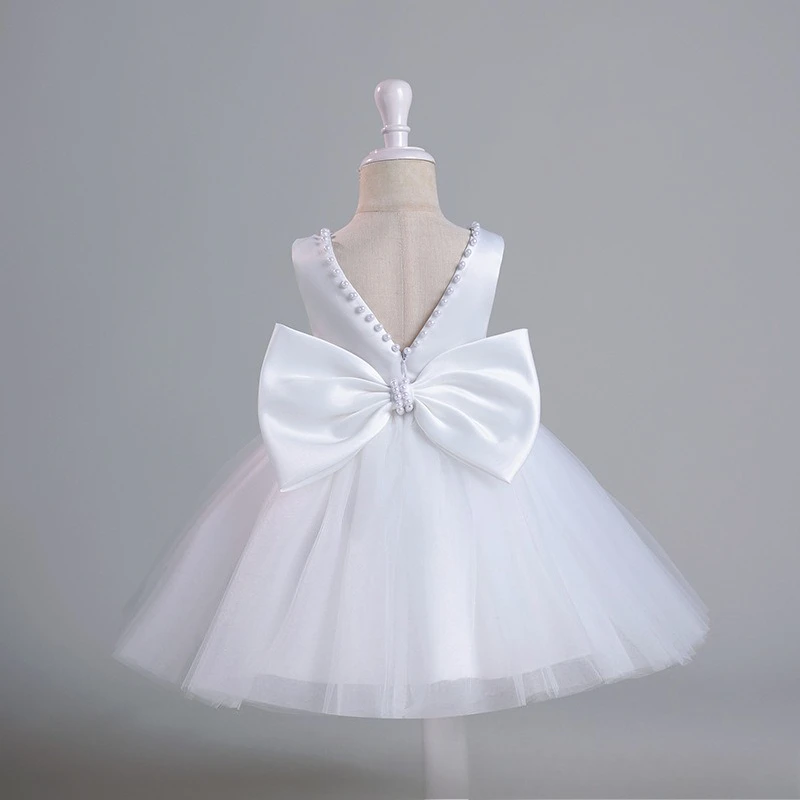 

New Spring Summer Girls Princess Dress Sleeveless Open Back Bowknot Tutu Skirt Trendy Party Gown for Kids