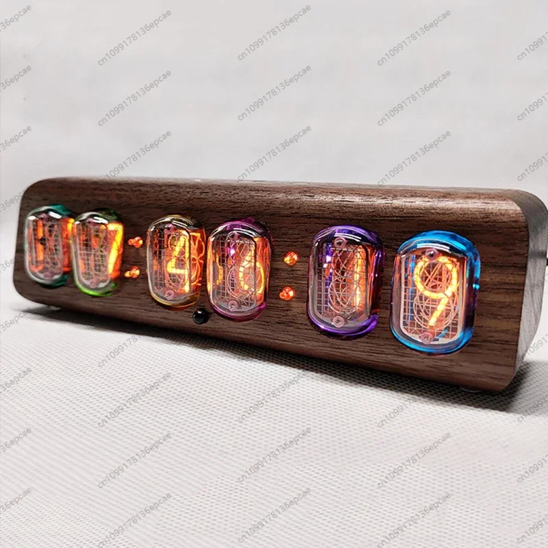 Деревянные часы Nixie Tube, ретро-будильник, настольные часы, цифровые советский Союз, In12, электронные настольные часы, черный орех, подарок Деревянные часы Nixie Tube, ретро-будильник, настольные часы, цифровые советский Союз, In12, электронные настольные часы, черный орех, подарок