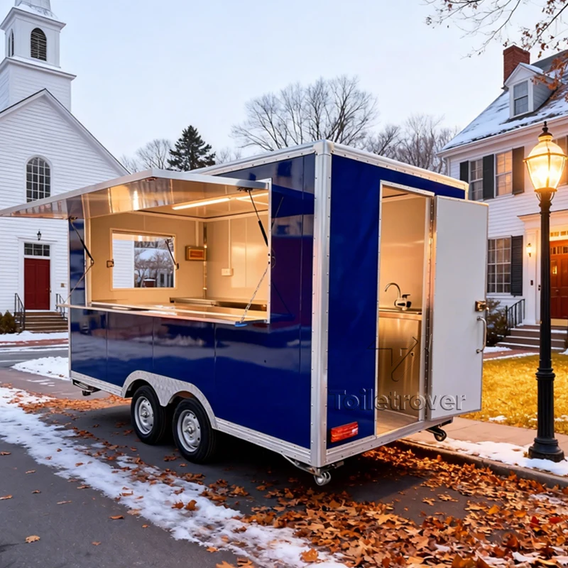 

Wholesale Commercial Food Truck Trailer Ice Cream Food Truck Outdoor Street Mobile Food Trailer with Air Conditioner