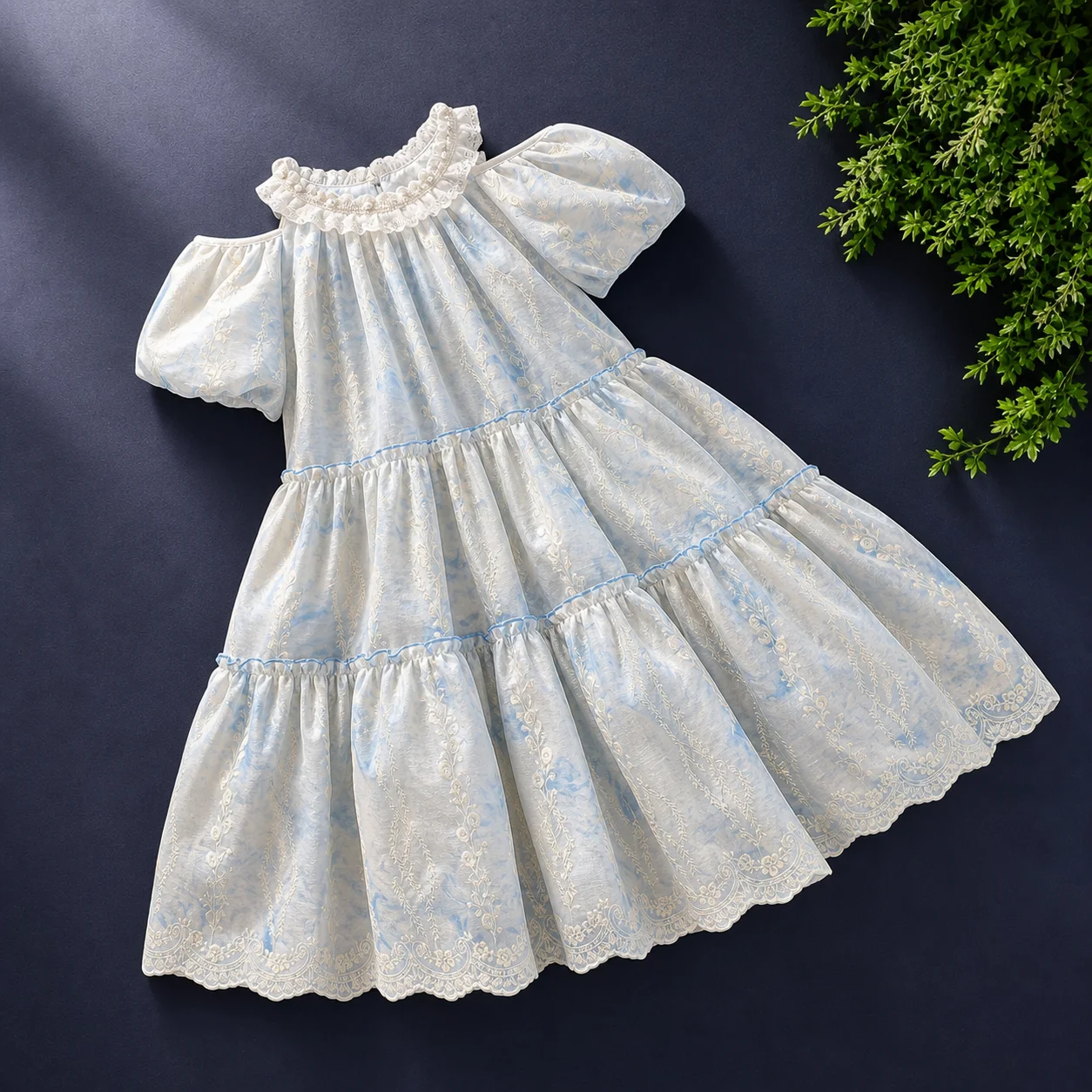 Baby Kids Flower Prom Dresses for Girls Outfits Bohemia Summer Short Sleeve Children Princess Lolita Costumes 5 7 9 11 13 Years