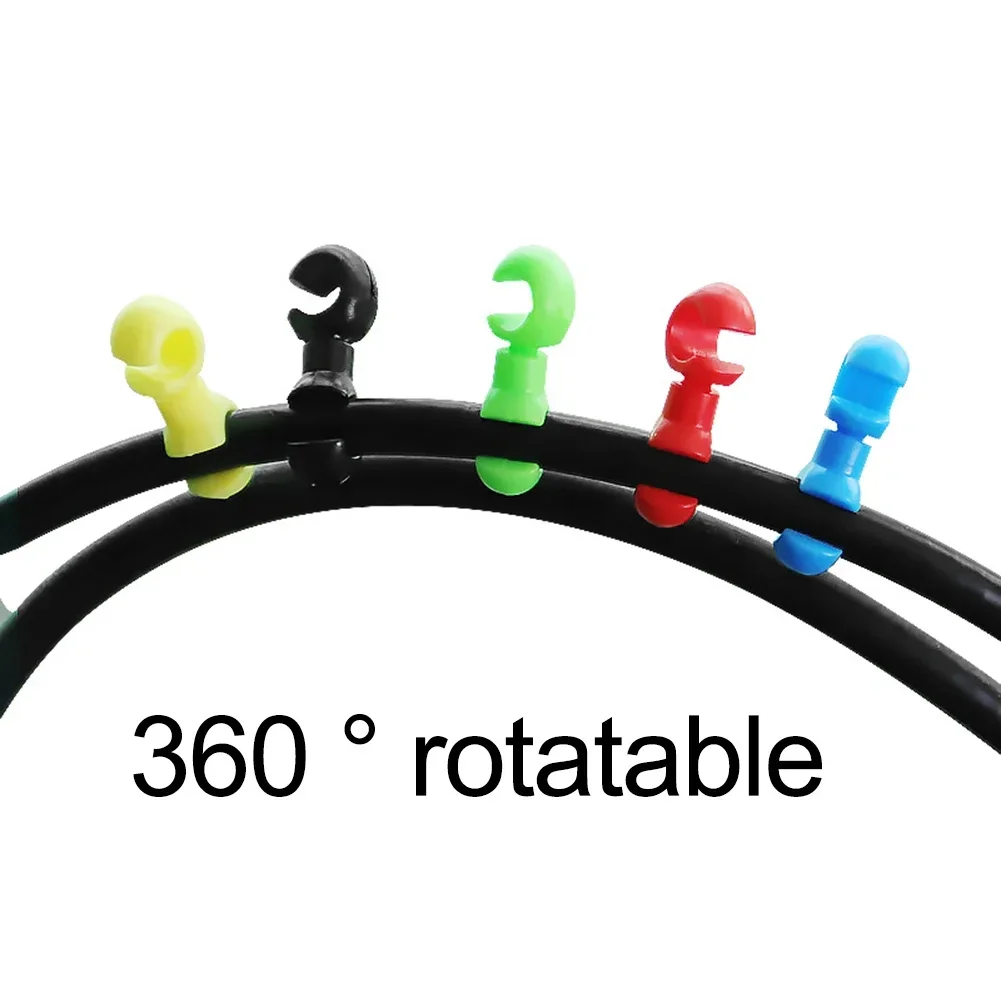 20pcs Bicycle Cable Clips S-Shaped MTB Bike Brake Rotatable Wire Buckle Hook Bike Cross Line Clip Ring Clasp Cycling Accessories