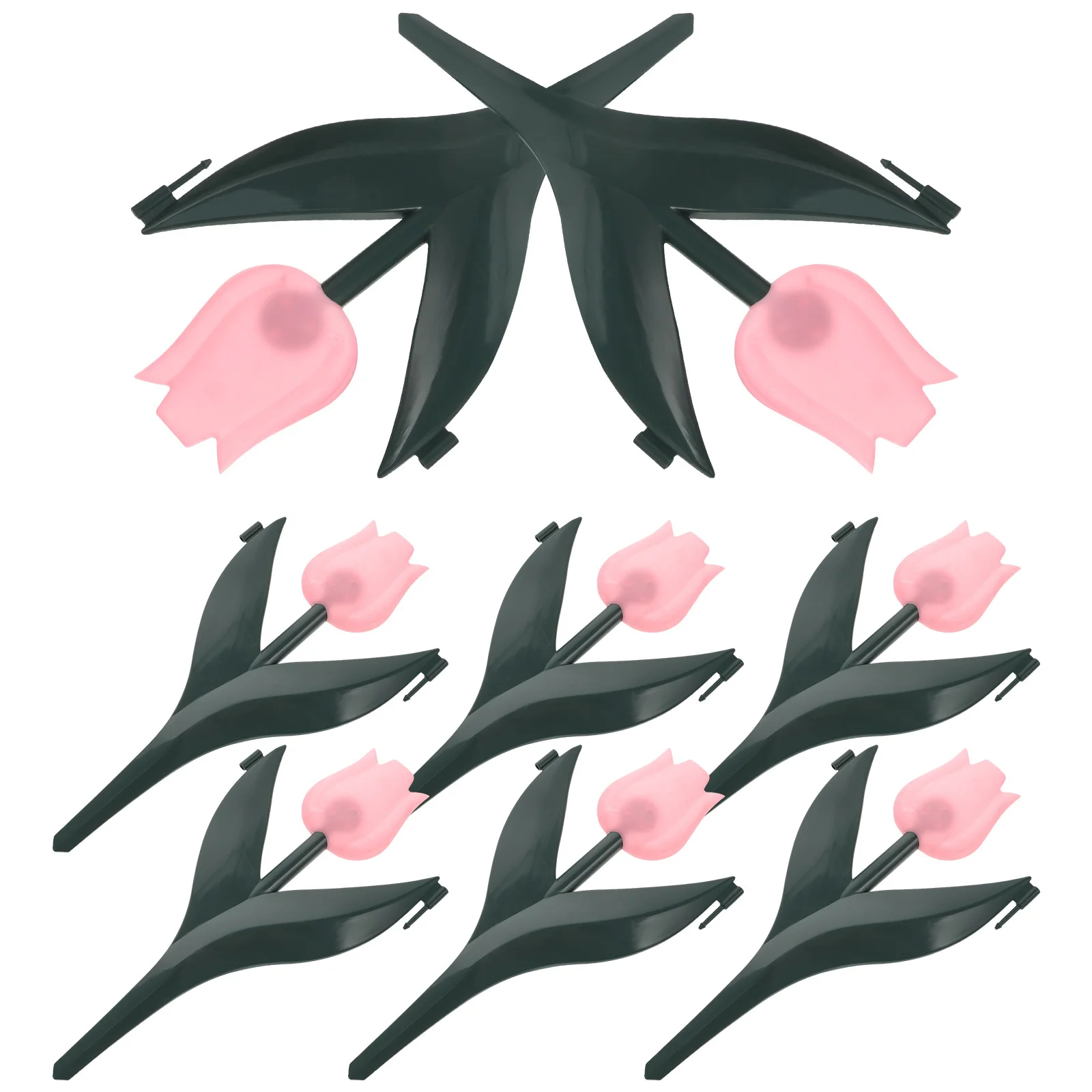 

8pcs Simulation Tulip Flowers Plastic Garden Stake For Outdoor Lawn Yard Decor Courtyard Decoration Privacy Screen Fence Land
