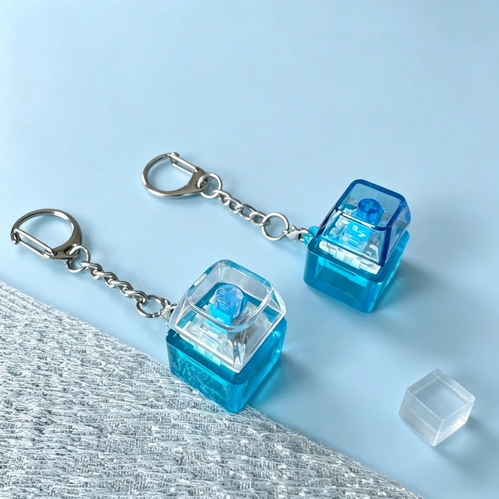 Mechanischer Dekompressions-Tastaturknopf-Schlüsselanhänger, sensorisches Finger-Spielzeug, kleine Gadgets, Anhänger, Neuheit, Rucksack-Dekoration, Geschenke – Detail 2