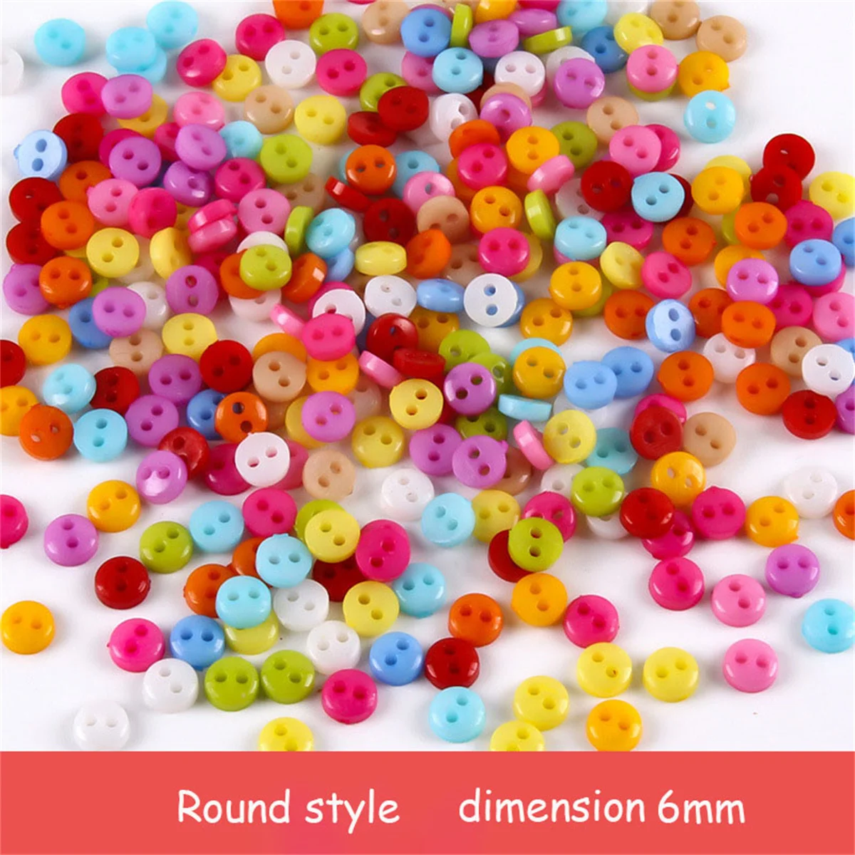 100pcsDouble hole 6mm small button, 15colors, miniature mini button, very suitable for doll clothes, baby buttons, smart buttons