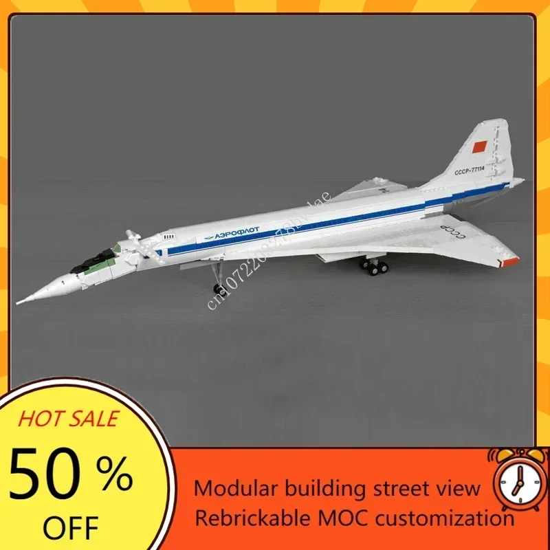 1846PCS MOCS New Concorde Aircraft Tupolev Tu-144D Supersonic Aircraft Model Building Blocks Bricks Assembly Toys Christmas Gift