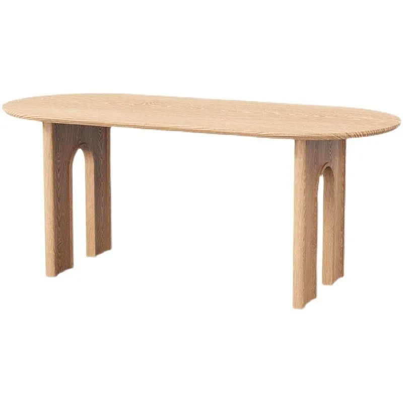 

Nordic solid wood dining table, wabi-sabi wind small apartment restaurant log dining table designer home