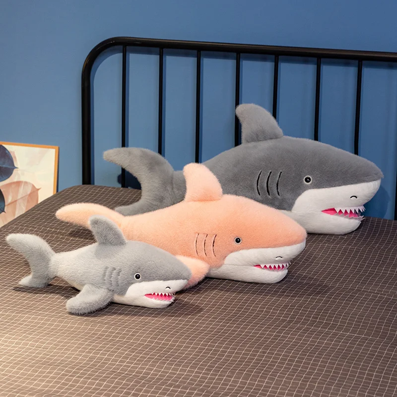 ใหม่ Kawaii นุ่มสีสัน Shark Plush ของเล่นตุ๊กตาสัตว์ปุยการ์ตูน Babys Appease ตุ๊กตาโซฟาเบาะสําหรับสาวของขวัญหมอน
