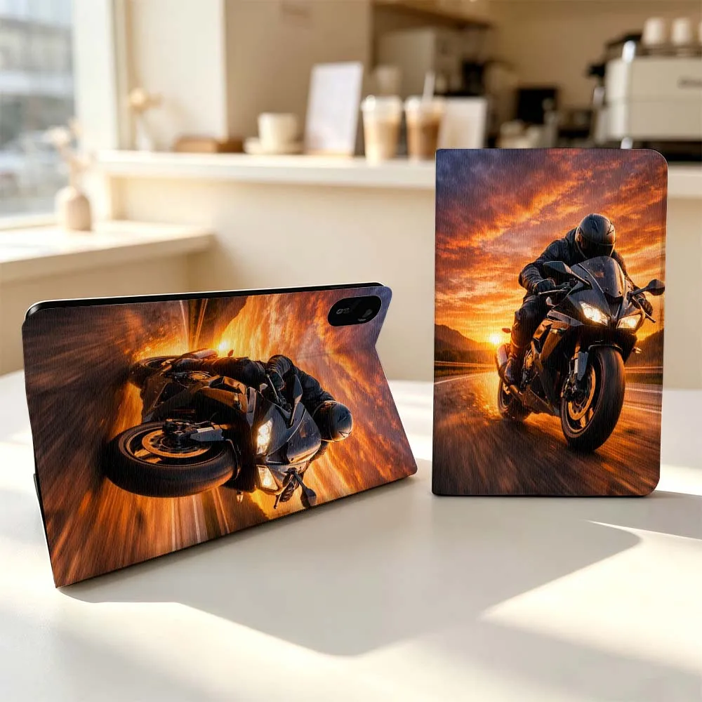Biker Fixing Motorcycle Light For Xiaomi Poco Redmi Pad 8 2 4 5 6 6S 7 7S SE Pro Max 14 11 8.7 11.2 12.5 Inch Tablet Case