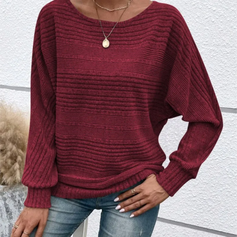 

Woman's Winter Casual Loose Knitting Long Sleeves Pullovers Fashion Solid Color O-neck Tops Autumn Elegant Ladies Thin Blouses