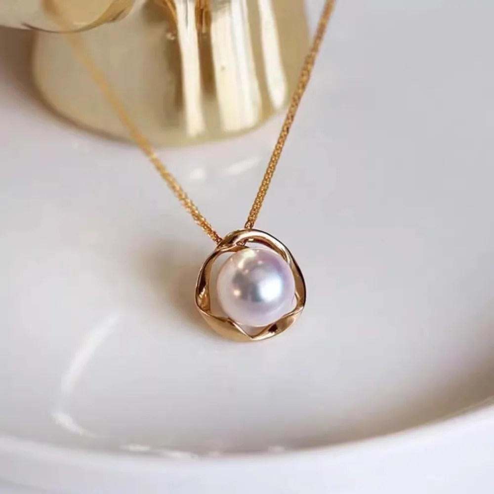 

4 шт. DIY жемчужные аксессуары 925 серебряный кулон пустой держатель, модное золотое серебряное ожерелье кулон с круглыми плоскими бусинами диаметром 6-8 мм