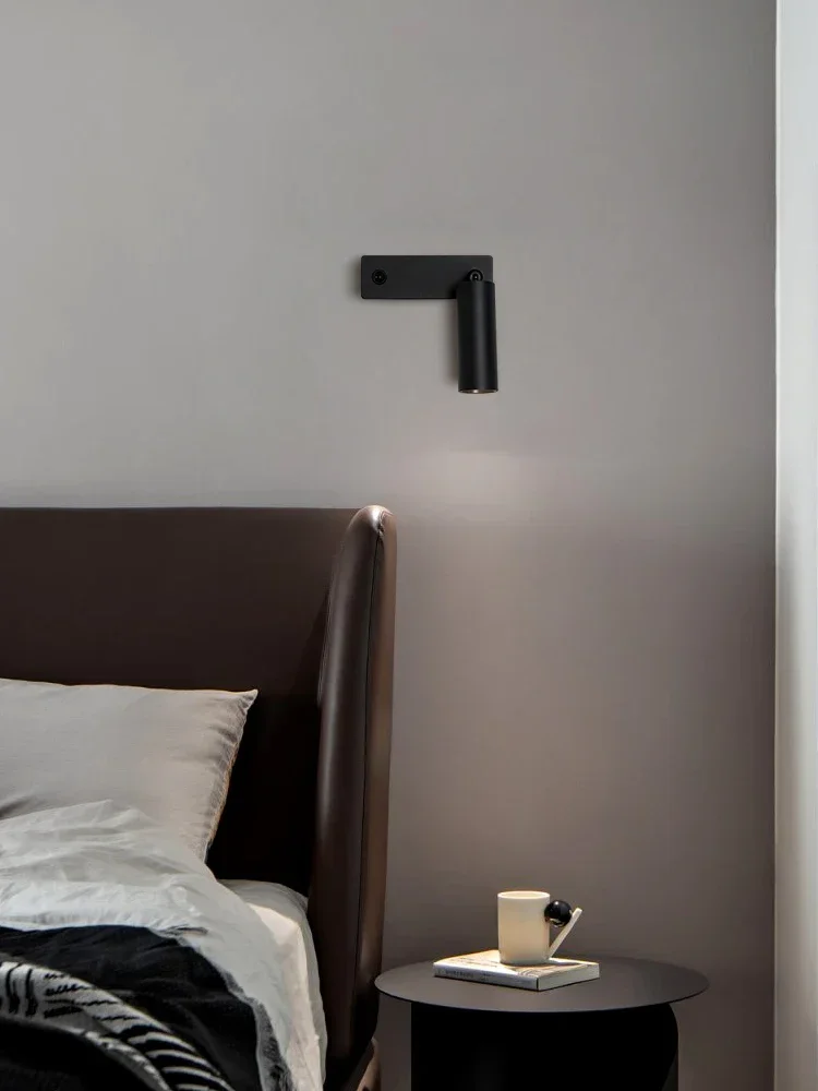 Lámpara de pared giratoria moderna y minimalista para estudio, luz de fondo creativa para cabecera, protección ocular, montada en el techo