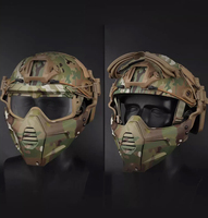 CS Outdoor Equipment Split Detachable Windshield Eyewear with FAST Helmet Tactical Full Face Protection Military Mask Halloween