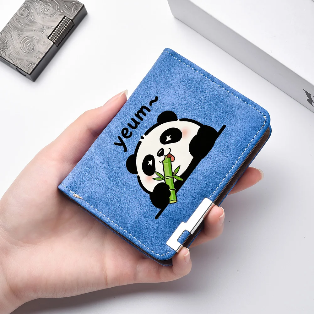 Men's Ultra-Thin Mini Wallet PU Leather Card Storage Box with Personalized Cartoon Design
