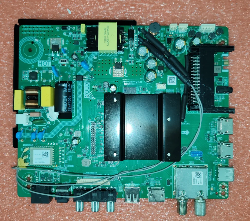 ¡Envío gratis! Placa base de TV de red WiFi 3 en 1, P75-2874V6.0, probada bien con 35-42v, 600Ma, 1,5G + 8G de memoria