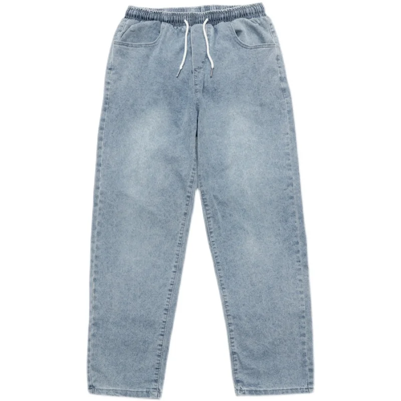 جينز إلكتروني غير معدني للربيع والصيف من قماش الدنيم للرجال ملابس عمل مقاومة للأوساخ بدون حديد ولا معدن للشباب كاجوال فضفاض مستقيم الساق