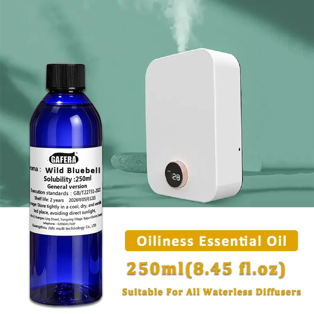 GAFERA 250ml (8.45 fl.oz) Wild Bluebell Essential Oils - For All Waterless Diffuser, Aromatherapy Machine Replenishes Essence